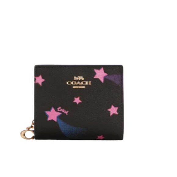 COACH // Snap Wallet With Disco Star Print - Picture 1 of 6